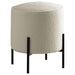 Basye Round Upholstered Ottoman Beige and Matte Black - U&U Home Budget Furniture (Carteret, NJ)