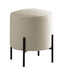 Basye Round Upholstered Ottoman Beige and Matte Black - U&U Home Budget Furniture (Carteret, NJ)