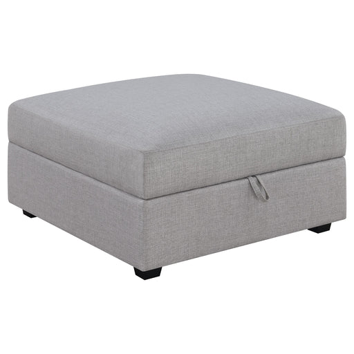 Cambria Upholstered Square Storage Ottoman Grey - U&U Home Budget Furniture (Carteret, NJ)