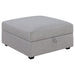 Cambria Upholstered Square Storage Ottoman Grey - U&U Home Budget Furniture (Carteret, NJ)
