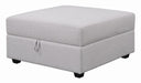 Cambria Upholstered Square Storage Ottoman Grey - U&U Home Budget Furniture (Carteret, NJ)