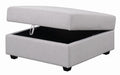 Cambria Upholstered Square Storage Ottoman Grey - U&U Home Budget Furniture (Carteret, NJ)
