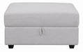 Cambria Upholstered Square Storage Ottoman Grey - U&U Home Budget Furniture (Carteret, NJ)