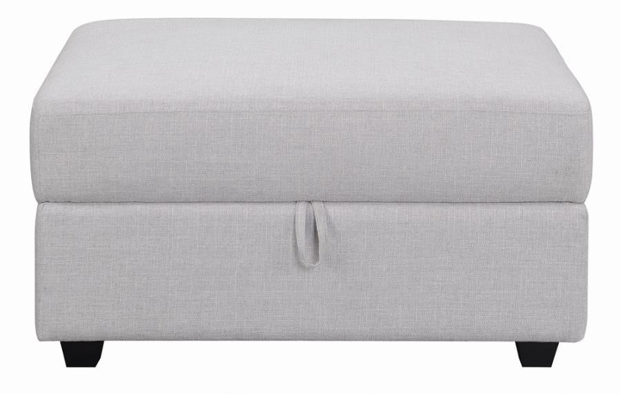 Cambria Upholstered Square Storage Ottoman Grey - U&U Home Budget Furniture (Carteret, NJ)
