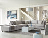 Cambria Upholstered Square Storage Ottoman Grey - U&U Home Budget Furniture (Carteret, NJ)