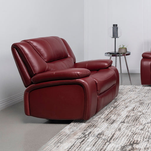 Camila Upholstered Glider Recliner Chair Red Faux Leather - U&U Home Budget Furniture (Carteret, NJ)