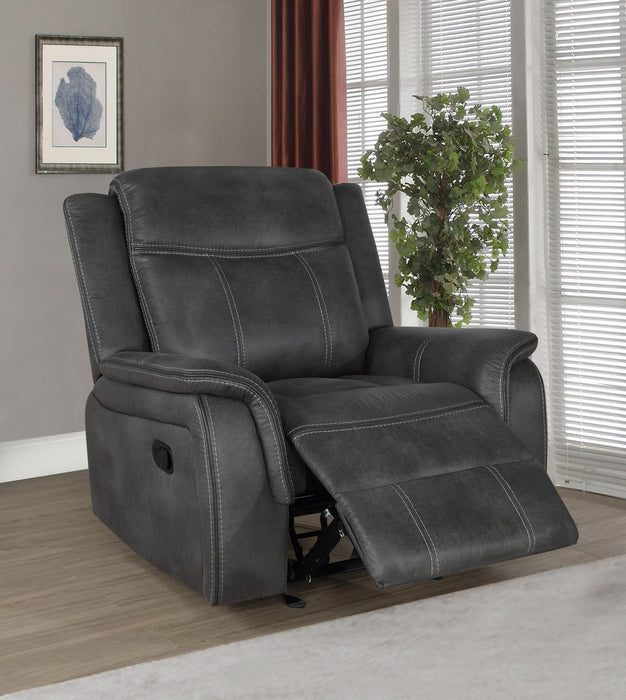 Lawrence Upholstered Tufted Back Glider Recliner - U&U Home Budget Furniture (Carteret, NJ)