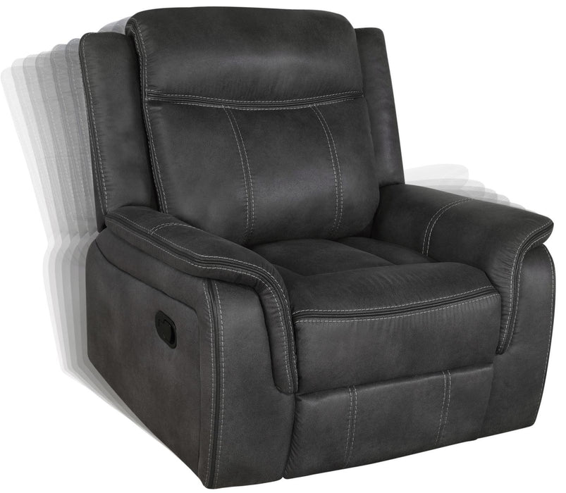 Lawrence Upholstered Tufted Back Glider Recliner - U&U Home Budget Furniture (Carteret, NJ)