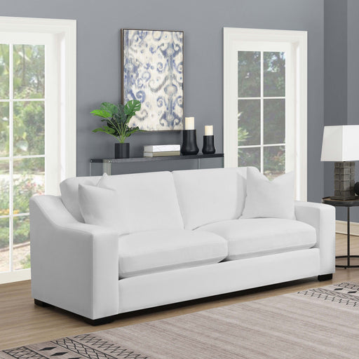 Ashlyn Upholstered Sloped Arms Sofa White - U&U Home Budget Furniture (Carteret, NJ)