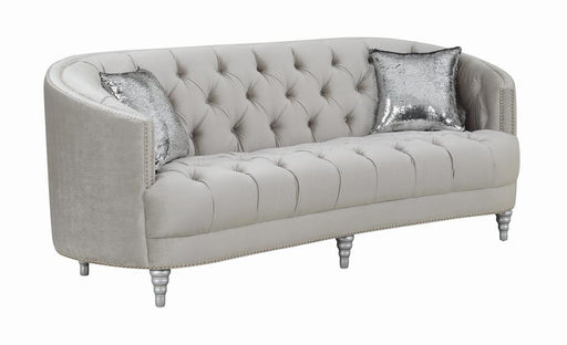 Avonlea Sloped Arm Tufted Sofa Grey - U&U Home Budget Furniture (Carteret, NJ)