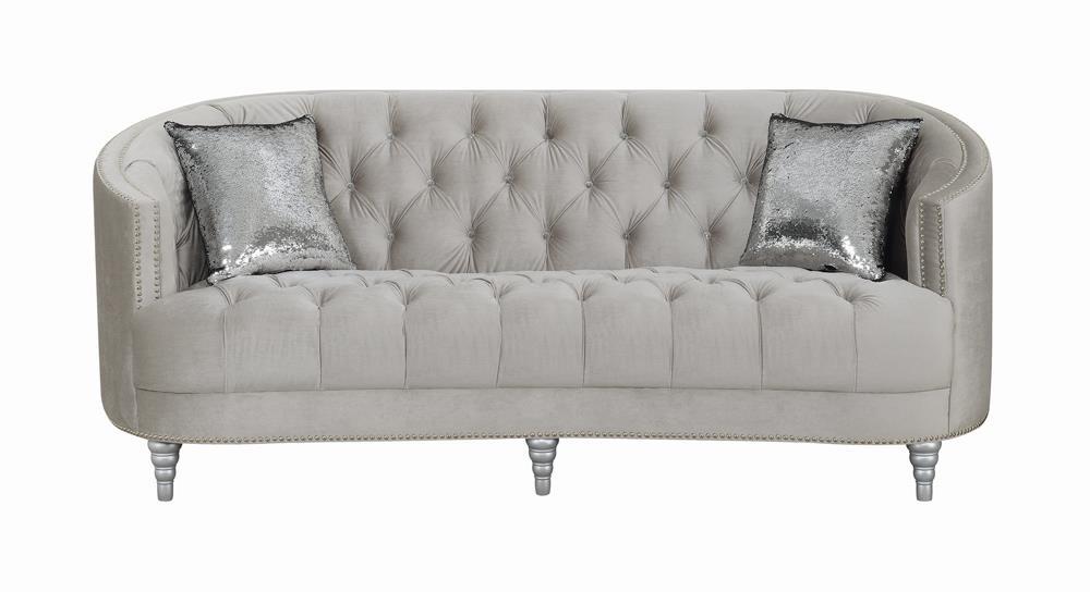 Avonlea Sloped Arm Tufted Sofa Grey - U&U Home Budget Furniture (Carteret, NJ)