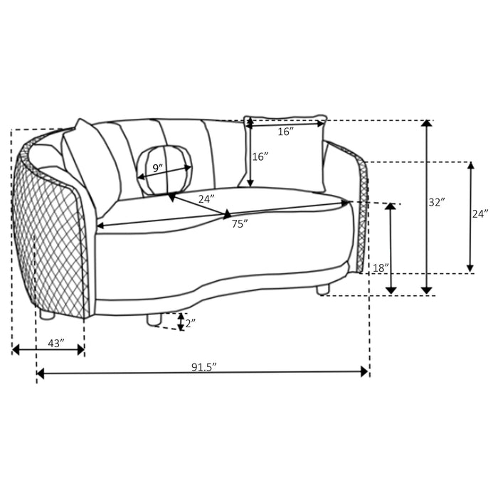 Brookside Stationary Sofa - U&U Home Budget Furniture (Carteret, NJ)
