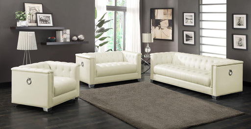Chaviano 3-piece Upholstered Tufted Sofa Set Pearl White - U&U Home Budget Furniture (Carteret, NJ)