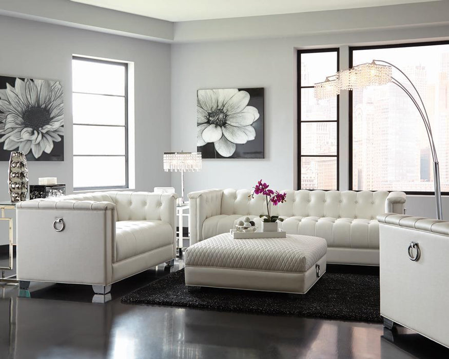 Chaviano Tufted Upholstered Sofa Pearl White - U&U Home Budget Furniture (Carteret, NJ)