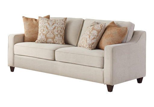 Christine Upholstered Cushion Back Sofa Beige - U&U Home Budget Furniture (Carteret, NJ)