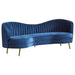 Sophia Upholstered Camel Back Sofa Blue - U&U Home Budget Furniture (Carteret, NJ)