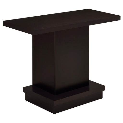 Reston Pedestal Sofa Table Cappuccino - U&U Home Budget Furniture (Carteret, NJ)