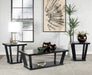 Aminta 3-piece Occasional Set with Open Shelves Black - U&U Home Budget Furniture (Carteret, NJ)