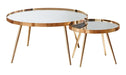 Kaelyn 2-piece Mirror Top Nesting Coffee Table Mirror and Gold - U&U Home Budget Furniture (Carteret, NJ)