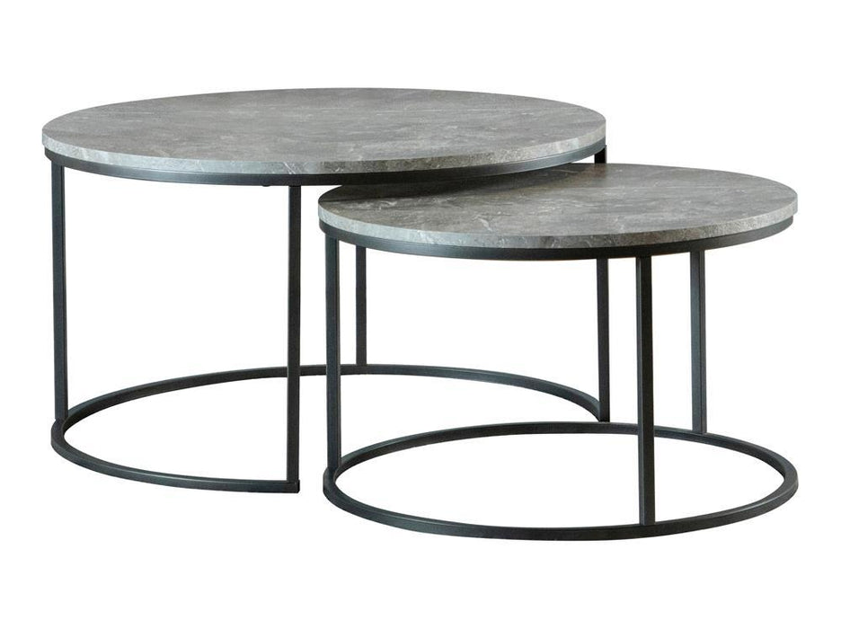Lainey Round 2-piece Nesting Coffee Table Grey and Gunmetal - U&U Home Budget Furniture (Carteret, NJ)