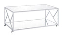 Provins 3-piece Occasional Table Set Clear Mirror and Chrome - U&U Home Budget Furniture (Carteret, NJ)