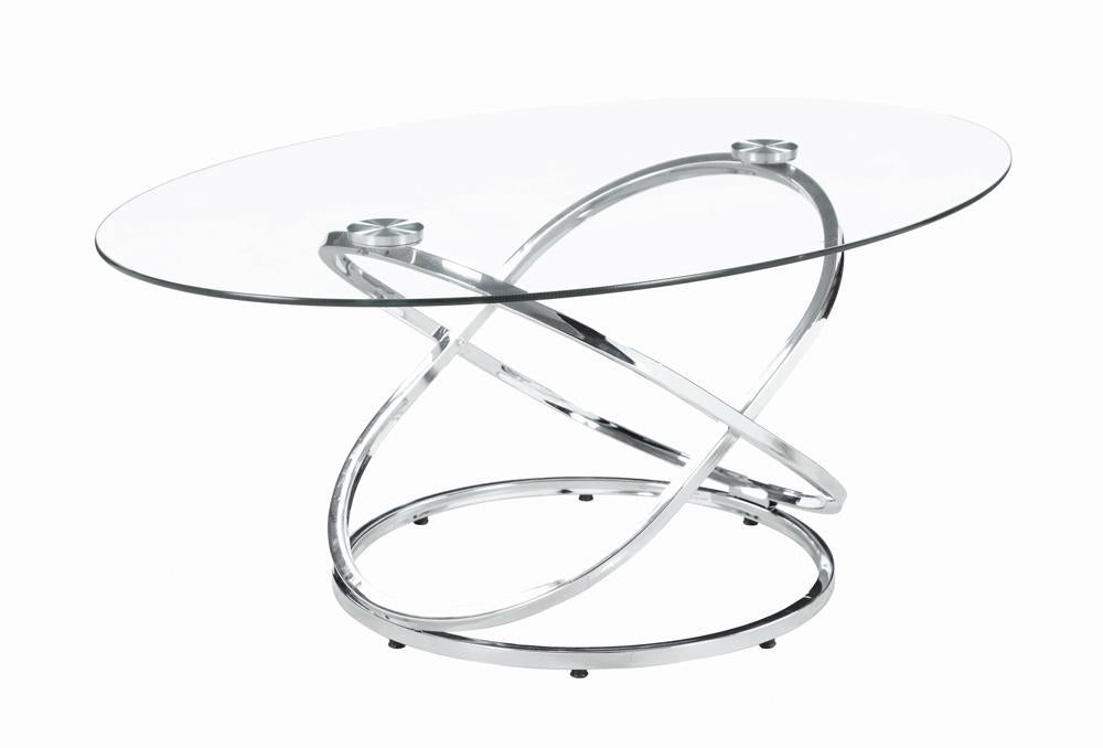 Warren 3-piece Occasional Set Chrome and Clear - U&U Home Budget Furniture (Carteret, NJ)
