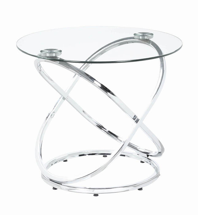 Warren 3-piece Occasional Set Chrome and Clear - U&U Home Budget Furniture (Carteret, NJ)