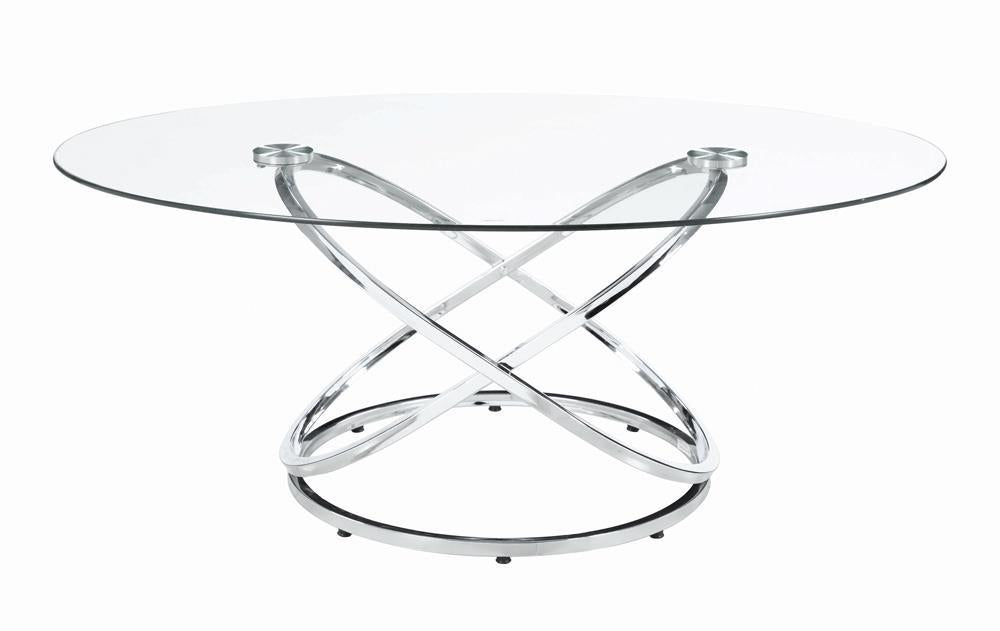 Warren 3-piece Occasional Set Chrome and Clear - U&U Home Budget Furniture (Carteret, NJ)