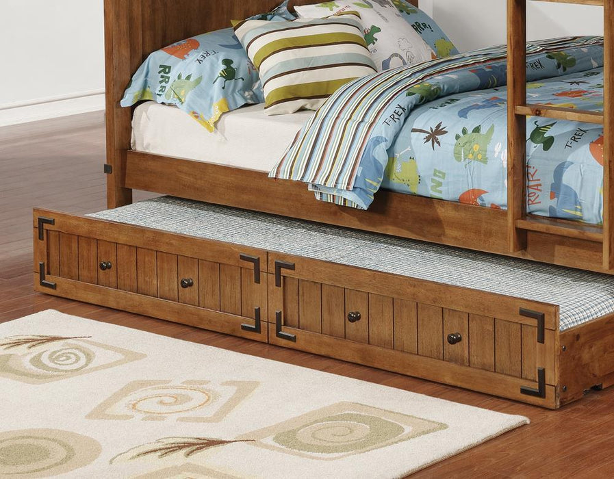 Oakdale Storage Trundle Rustic Honey - U&U Home Budget Furniture (Carteret, NJ)