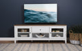 Angela 2-door Wooden 67" TV Stand Brown and White - U&U Home Budget Furniture (Carteret, NJ)