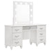 Barzini 7-drawer Vanity Desk with Lighted Mirror White - U&U Home Budget Furniture (Carteret, NJ)