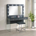 Afshan Upholstered Square Padded Cushion Vanity Stool - U&U Home Budget Furniture (Carteret, NJ)