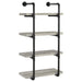 Elmcrest 24-inch Wall Shelf Black and Grey Driftwood - U&U Home Budget Furniture (Carteret, NJ)