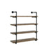 Elmcrest 40-inch Wall Shelf Black and Rustic Oak - U&U Home Budget Furniture (Carteret, NJ)