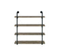 Elmcrest 40-inch Wall Shelf Black and Rustic Oak - U&U Home Budget Furniture (Carteret, NJ)