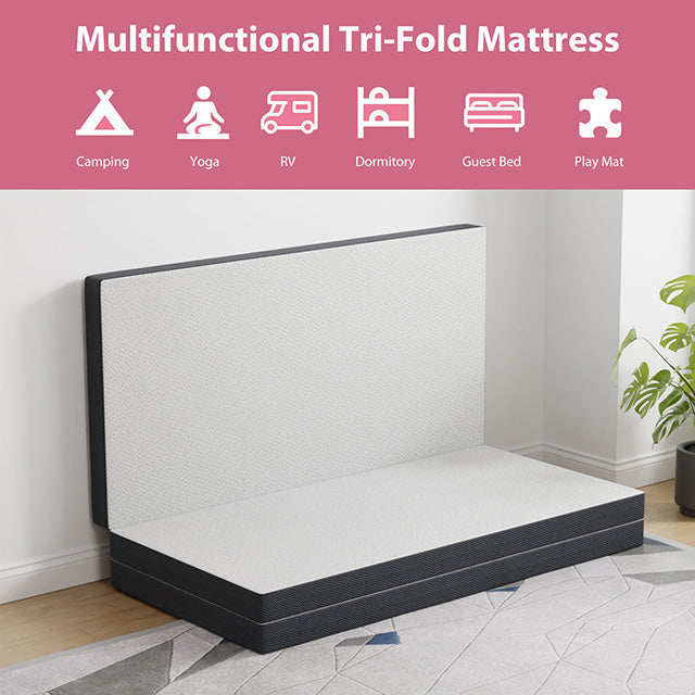 Hollyhock 3" Full Tri-Fold Memory Foam Topper - U&U Home Budget Furniture (Carteret, NJ)