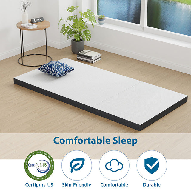 Hollyhock 3" Twin XL Tri-Fold Memory Foam Topper - U&U Home Budget Furniture (Carteret, NJ)