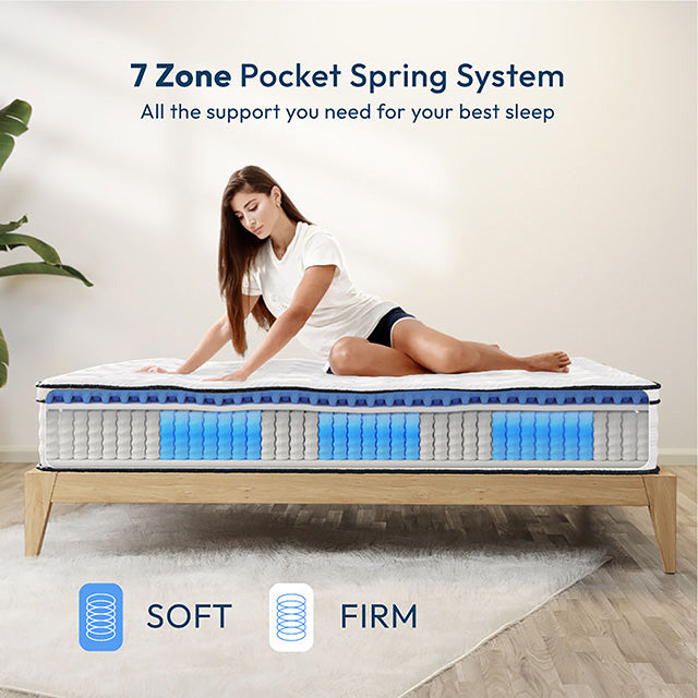 Salvia 12" Full Hybrid Pocket Coil Mattress - U&U Home Budget Furniture (Carteret, NJ)