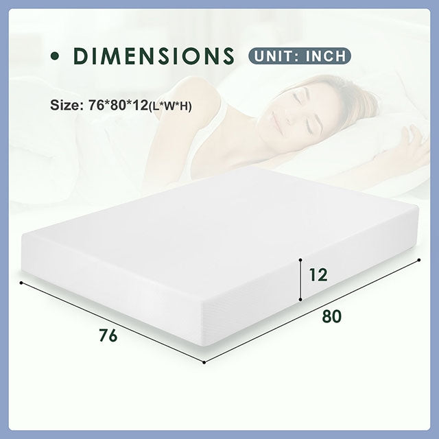 Artemisia 12" Memory Foam Mattress Full, Queen, Eastren King, & Cal.King - U&U Home Budget Furniture (Carteret, NJ)
