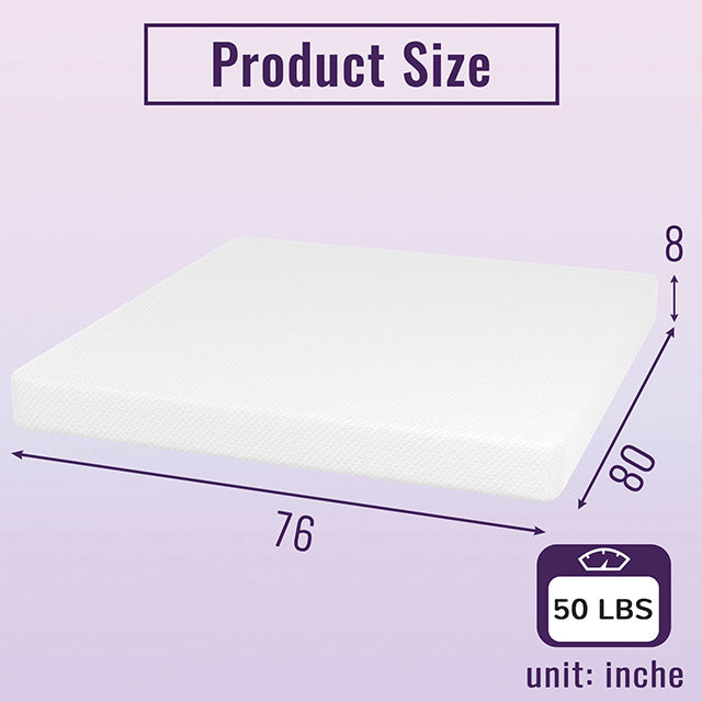 Nasturtium 8" E.King Bamboo Charcoal Infused Memory Foam - U&U Home Budget Furniture (Carteret, NJ)