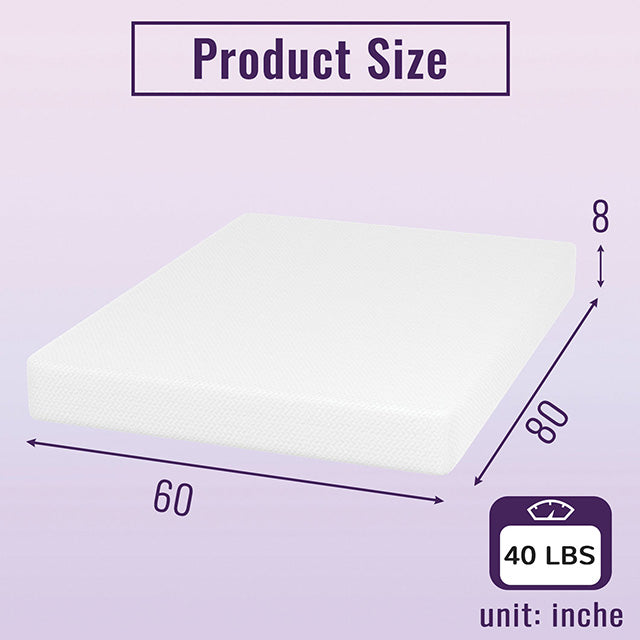 Nasturtium 8" Queen Bamboo Charcoal Infused Memory Foam - U&U Home Budget Furniture (Carteret, NJ)