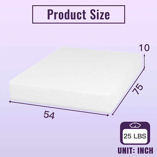 Nasturtium 10" Full Bamboo Charcoal Infused Memory Foam - U&U Home Budget Furniture (Carteret, NJ)