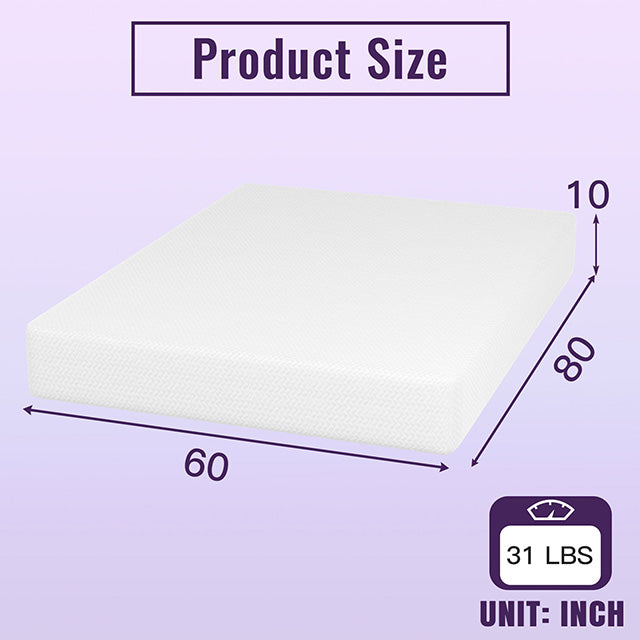 Nasturtium 10" Queen Bamboo Charcoal Infused Memory Foam - U&U Home Budget Furniture (Carteret, NJ)