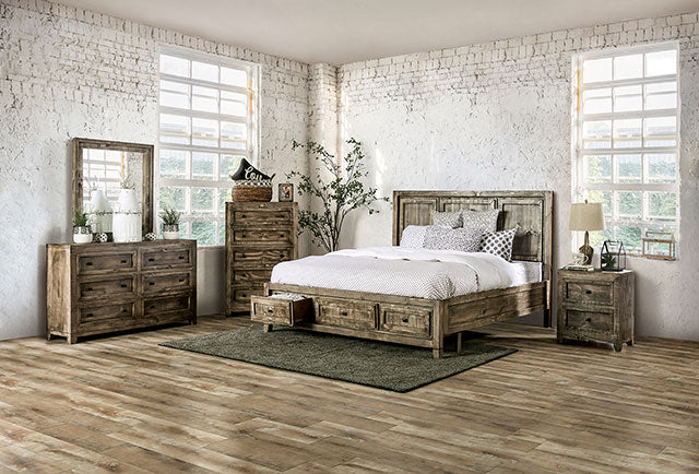 Oakridge Bed Brown & Grey - U&U Home Budget Furniture (Carteret, NJ)