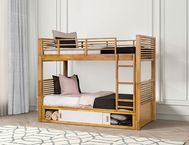 Richland Twin/Twin Bunk Bed - U&U Home Budget Furniture (Carteret, NJ)