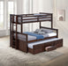 University Twin/Full Bunk Bed Grey, Walnut, & White - U&U Home Budget Furniture (Carteret, NJ)