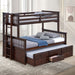 University Twin/Full Bunk Bed Grey, Walnut, & White - U&U Home Budget Furniture (Carteret, NJ)