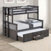 University Twin/Full Bunk Bed Grey, Walnut, & White - U&U Home Budget Furniture (Carteret, NJ)