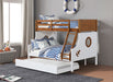 Nautia Twin/Full Bunk Bed Black & White - U&U Home Budget Furniture (Carteret, NJ)