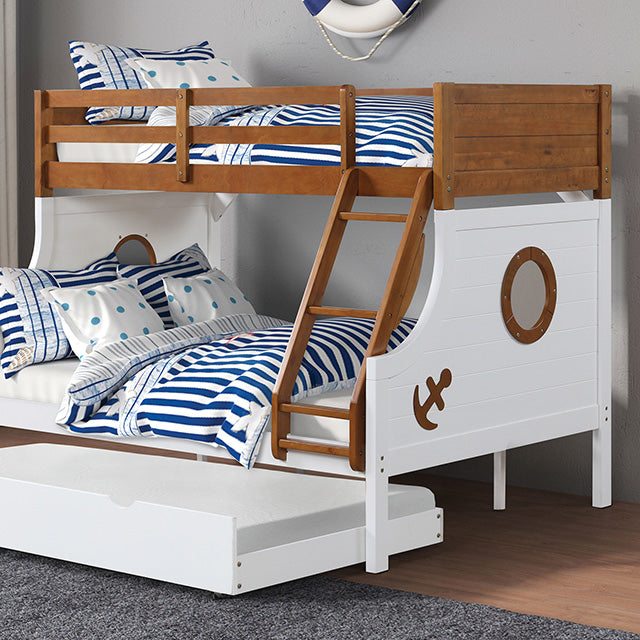 Nautia Twin/Full Bunk Bed Black & White - U&U Home Budget Furniture (Carteret, NJ)